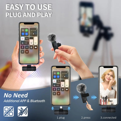 2-Pack Wireless Lavalier Clip-On Microphones